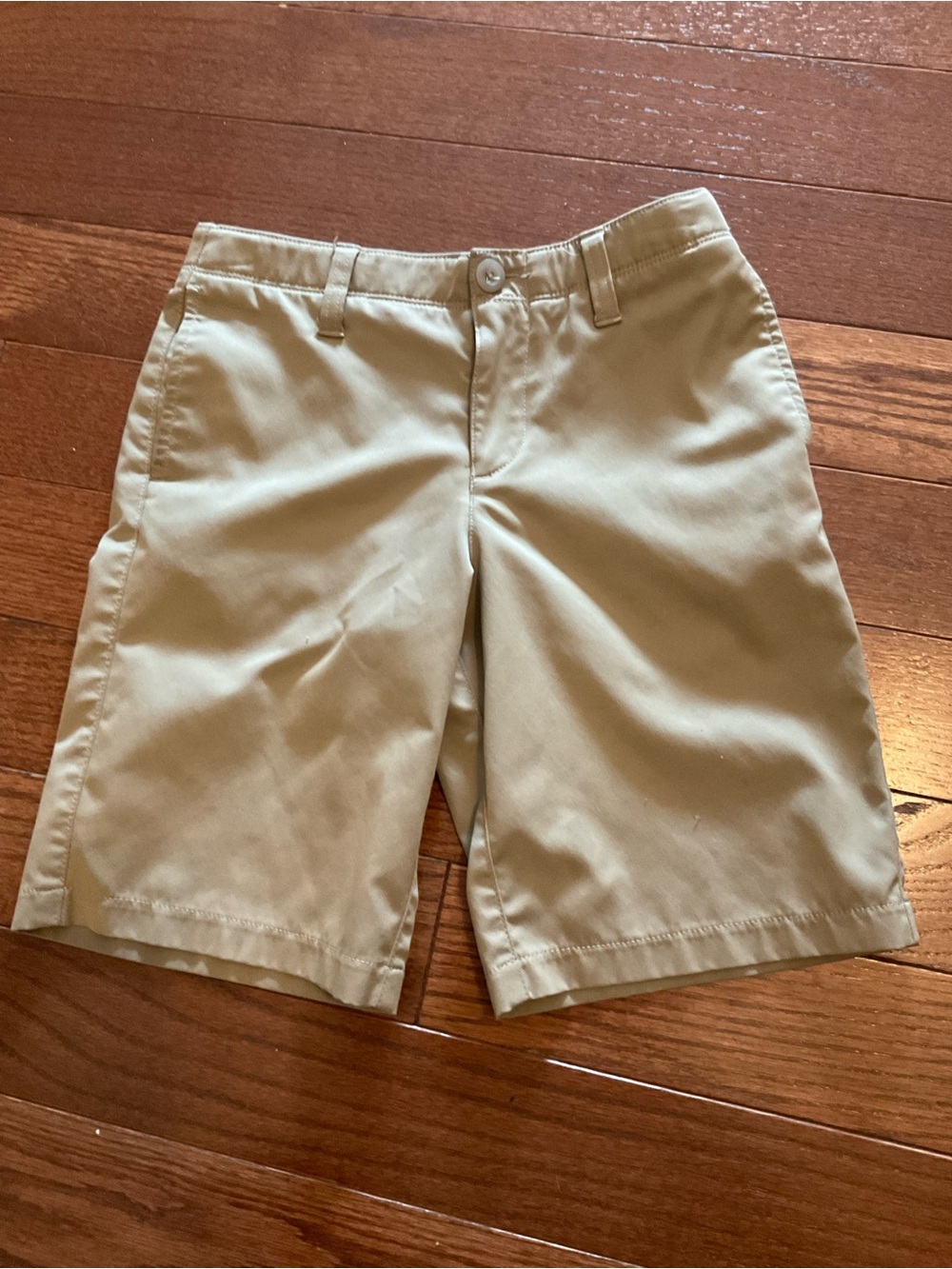 Under Armour Boys Khaki Flat-Front Golf Shorts